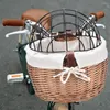 Cat Carriers Pet Supplies Woven Bike Basket Front Handlebar Wicker Bicycle Small For Carrier Adult Boys Girls Bag