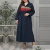 Plus -Size -Kleider Frauen elegant Maxi Kleider Mode Langarm Party Abend Revers Kragenstiche Casual Drop Lieferbekleidung Frauen DHBL1