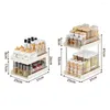 Kök Storage Spice Rack Multifunktionellt bänkskiv Köksutrustning levererar flerskiktshylla Lådör Organiser Double Cabinet