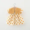 Girl Dresses in stile coreano Summer Girls Dress Short Maniche Cotton Born Baby Princess Polka Dots Kids Party 0-3t