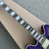 Cavi Made a mano ES 335 Purple Burst Electric Guitar Flame Maple Top Support Personalizzazione