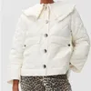 Jackets femininos Mulheres tipo curto casaco de parkas 3 cores Boldando acolchoado colarinho de colarinho de colarinho de colarinho longo de manga longa capa de fêmea de peito