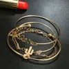 Nieuwe Cactus Triangle Open Love Diamond Knot Bracelet Set van vier