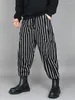 Pantaloni da uomo high street scuro sciolto patchwork stampato harem autunno tendenza drappeggio in stile yamamoto casual