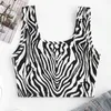 Kvinnors tankar Kvinnor Crop Top Sexig Bra Zebra Print Tank Tops 2024 Summer Female Strap Backless Camisole Camis Clothing