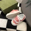 Merk peuter schoenen gradiënt logo print buckle strap baby schoenen maat 20-25 doos verpakking hoogwaardige kinderschoenen 24april