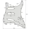 Guitar Silver Mirror Electric Guitar PickGuard SSS 11 hål bakplattor för Mexiko/USA Moderna St Gitarrtillbehör