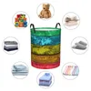 Laundry Bags Foldable Basket For Dirty Clothes Colorful Wooden Planks Storage Hamper Kids Baby Home Organizer