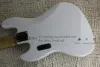 Guitar 5 Strings Bass Guitar JB Bass White Body Maple Neck Chrome Bridge Black pickguard active battery case