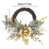 Decorative Flowers Christmas Door Wreath Gold Window Wall Decorations Ball Ornaments For Indoor Outdoor Decor