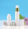 Lagringsflaskor 15 ml Vit PP Airless Bottle Gold Pump Lotion/Emulsion/Serum/Eye Essence Toner Serum Refillable Portable Packing