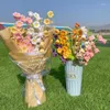 Dekorativa blommor Bell Orchid virkade hemlagad Fake Flower Branch Wedding Party Bouquet Desktop Decor Teachers 'Day Gift