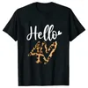 Women's T Shirts Party Shirt Hello Leopard Graphic Print Tshirt Birthday Squad Crew Top Summer Tee Aesthetic Clothes