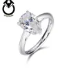 Lyxförlovningsring Silver 925 8mm 2CT Pear Cut VVS Moissanite Diamond Wedding Ring for Women