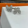 Designer Brand Precision Edition Van Golden Horse Eys Butterfly Ring Double Full Diamond