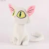 Plush dockor Cartoon Movie Plush Toys Kawaii White Cat and Black Cat Stuffed Animals Plushies Birthday Present For Children Girls Y240415