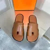رجال النعال المصمم صندل Izmir Flip Flop Leather Heritage Calfskin Sandals Summer Lazy Garge Fashion Home Slides Disual Slides 40-45