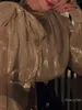 Camicette femminile maglia mesh camicia bowknot top a maniche di fascia alta a maniche di fascia alta a maniche di fascia alta