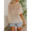 DOKOTOO MULHER SUBLEM SUCLO DE CUSTO CUSTO CUSTO DE MANDO CUSTO CASUAL CROCHET HOLO TOPS TOPS PULLOVER CHANVER COBERTURA DE PRAIA