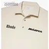 Mens Shorts 22ss Sumer Rhude x Mclaren Letter Embroidered Lapel Pullover Tshirt 1 and Womens Short Sleeve S-xl Men Suit