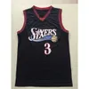 Jersey d'été pour 76ers, Taille 3 Iverson Basketball Sports Training Jersey, Tank Top pour hommes