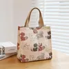 Totes Large Capacity Lunch Bag Trendy Canvas Printed Butterfly Food Container Handbag
