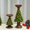 Kerzenhalter Weihnachtsbaum -Tee -Lichthalter Ständer Harz Ornament Weihnachten Candlestick Tabletop Bar Party Wohnzimmer Dekor Dekor