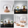 装飾的な花5 PCS Immortal Flower Glass Hood Christmas OrnamentsカバーコルクフードコンテナETERNAL BELL JARクリアドームベース