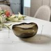 Vazolar İtalyan Tasarım Khaki Cam Meyve Tepsisi Oturma Odası Çay Masa Örneği Çiçek Düzenleme Ev Dekoru Masa Üstü Vazo