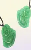 Calcédoine vert naturel riant Bouddha Jade Pendant Collier Bijoux Cadeau Gemstone entier 15756