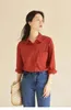 Blouses feminina zadily 2024 Spring Office Lady Women Basic Red Shirt Butrot Button Up Sleeve Longa Blusa Feminino