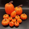 Dekorativa blommor 12st Halloween Pumpkin Fall Decorations Rustic Orange Set Ornament Fake Vegetables Farmhouse Wreath for Harvest