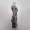 Parada Designer Marque Robe de velours à cou de cou féminin 2024 Nouvelle manche mince robe décontractée robe hanche de mode sexy plus taille