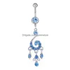 Navel Bell -knop klinkt yyjff d0890 hart buikring rode kleur drop levering sieraden body dh2qm