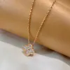 Designer V Jinvan Collier de trèfle à quatre feuilles pour femmes épaissis 18k rose or complet Diamond Classic Poldy Pendant Collar chaîne