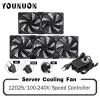 Raffreddamento Younuon 120mm da 3000 giri / min raffreddamento con controller 12 cm 12v 220V BTC Macchina BTC Chassis Workstation Cabinet Radiator Server Fan