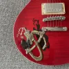 Guitare en stock standard lp guitare guitare serpent empreinte fingeroard serpentgravage argent accessoire tigre imprimé guitares rouges guitarra