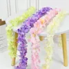 Fleurs décoratives 1 / 2pcs Artificiel Orchid Vine Couronne de fleur de soie Stran String Ivy For Wedding Arch Garland mur suspendu décoration maison