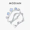 Ringos de cluster Modian 925 prata esterlina prata clara anel de dedo clara anel da moda na moda