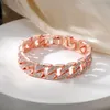 HipHop Hip-Hop Diamond Eingelegtes Schmuck übertriebene Persönlichkeitstrend kubanisches Armband Herren- und Frauenstapel