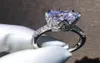 Rainha de diamante de Diamond Rains 4ct Ring 925 Sterling Silver Engagement Rings Banding para mulheres Jóias de festas de aniversário de noiva1938322