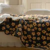 Filtar litterära blommor jacquard lamm varm filt för arbete resor soffa täcker sängöverdrag kast korall fleece hem dekoration