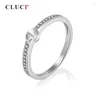 Cluster Rings Cluci Silver 925 Classic Women Wedding Ring Jewelry Real Sterling Pearl Montering Zircon SR1066SB