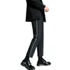 Pantalon masculin drapant neuf points k-style km mascules loisir hong kong style droit à jambes