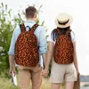 Ryggsäck orange leopard djurhudtryck kawaii ryggsäckar pojke tjej sport mjuka gymnasiesäckar designer ryggsäck