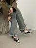 Pantofole Black Silver Women Sandals Slides Summer Outside Dress Dress Show Woman Teli sottili Teli Design Design in ufficio sexy