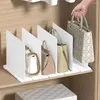 Stockage de vêtements 2/3/4 Grids Sac à main Organisez le diviseur Plastique étagère blanche Améliorable Sacs de livres réglables Display Rack Household