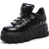 Chaussures décontractées en cuir authentique baskets High Top printemps automne chaude fourrure d'hiver Boot de plate-forme de plate-forme 8cm