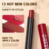 QI 12 Colors Matte Lipstick Pen Set Velvet Nude Lipstick Pencil Sexy Red Brown Pigments Lips Makeup Long Lasting Lip Tint 240412