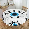 Table Cloth Turkish Evil Eye Collection On White Round Tablecloths Nazar Amulet Hamsa Boho Bohemian Cover For Dining